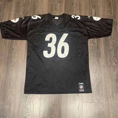 Camiseta deportiva Reebok Pittsburgh Steelers Jerome Bettis #36 - para hombre: XL - negra Foto 1 de 4