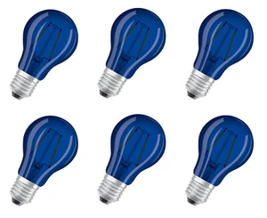 6x OSRAM LED Lampe Decor E27 blau blue 2W 10lm EEK:F (Spektrum A-G) - Bild 1 von 5