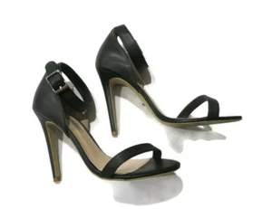 Tony Bianco Womens Black Leather Heels Sandal Shoes Size 8 - Picture 1 of 7