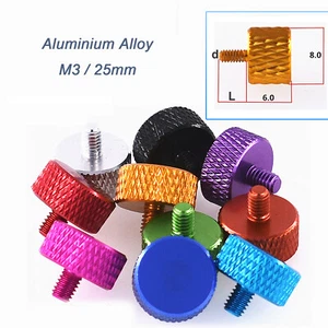 M3/5mm Aluminium Anodised Knurled Thumb Screw Flat PC Case Color Hand grip Bolt - Picture 1 of 7