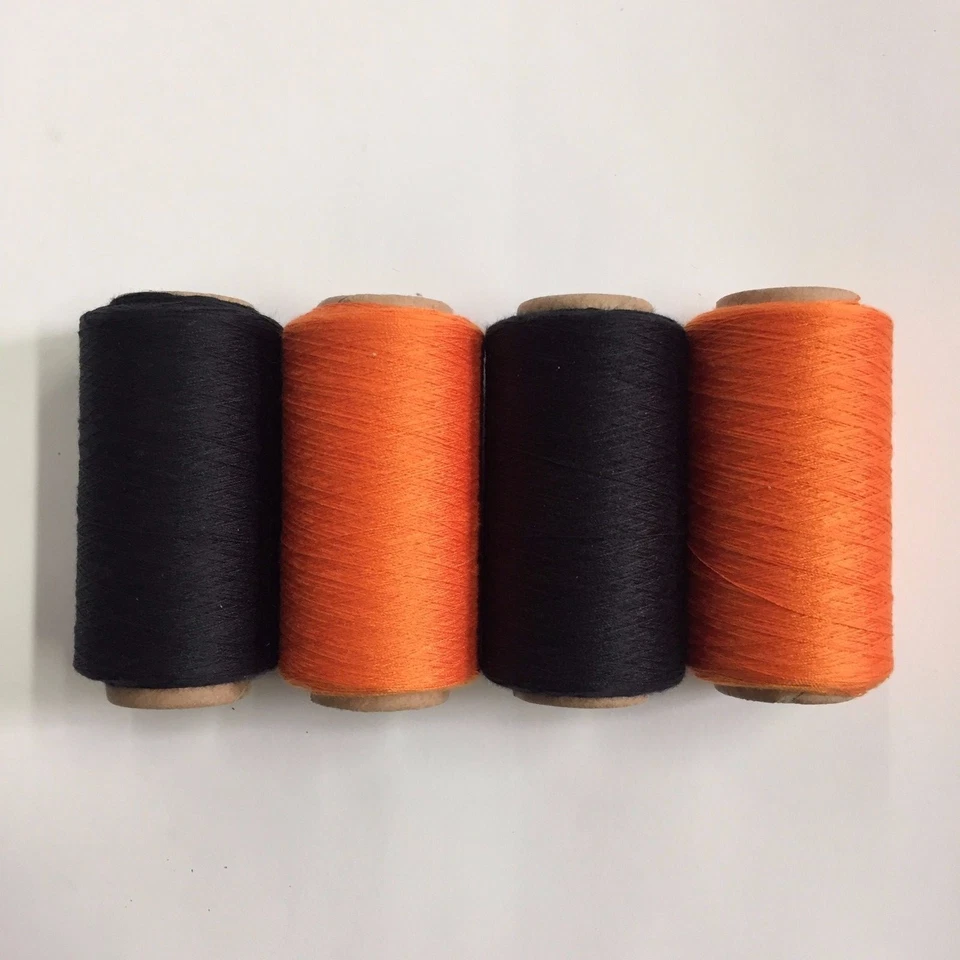 HALLOWEEN ORANGE AND BLACK SPUN POLYESTER SERGER & QUILTING THREAD 4 TUBES  - Image 1 of 1