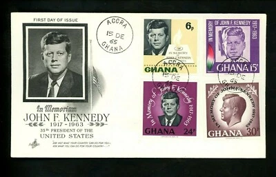Postal History Ghana FDC #239a President John F Kennedy JFK 1965 - Image 1 of 2