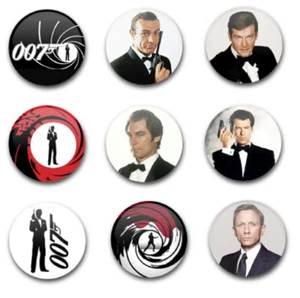 INSIGNIAS DE BOTÓN 25mm 1" x9 JAMES BOND 007 - Imagen 1 de 1