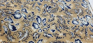 Vintage Fabric * floral * 100% cotton - 40" x 130" blue over 3.5yds long - Picture 1 of 3