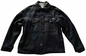 VTG Volcom Workwear Button Down Long Sleeve Shirt Wool Sz M Black Front Pockets - Picture 1 of 12