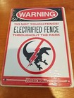 Jurassic World Park Warning Sign Raptor Electrified Fence NEW Loot Crate