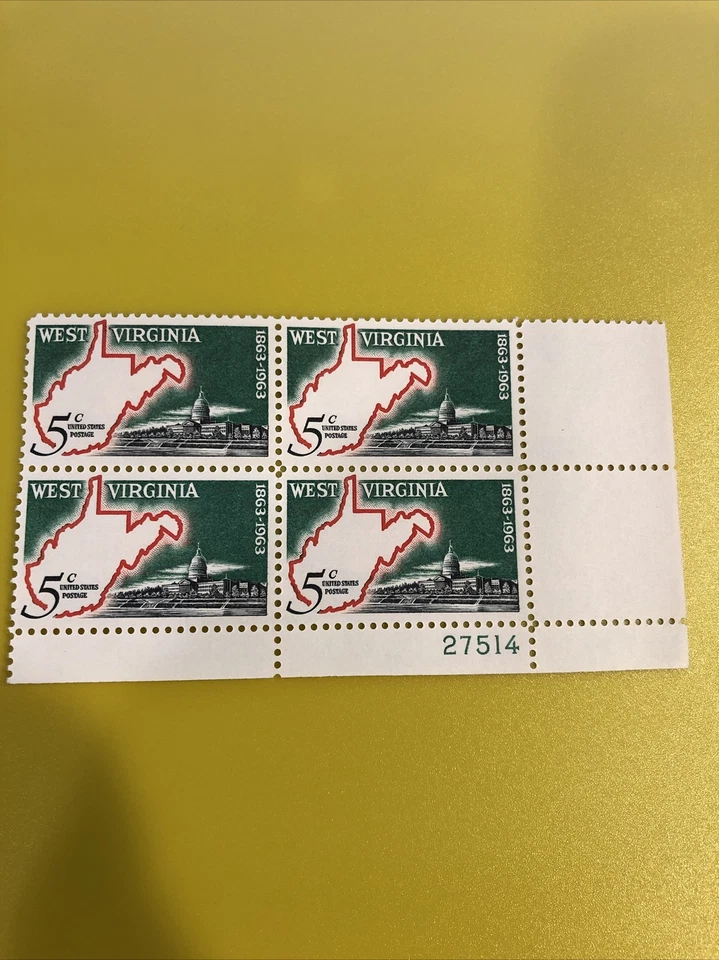 Scott # 1232 5 Cent West Virginia Statehood U.S. Postage Stamps - Image 1 of 1