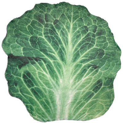 超柔软新奇扔毯 59 英寸抓绒酮食品包装绿色生菜叶 — 第 1/4 张图片