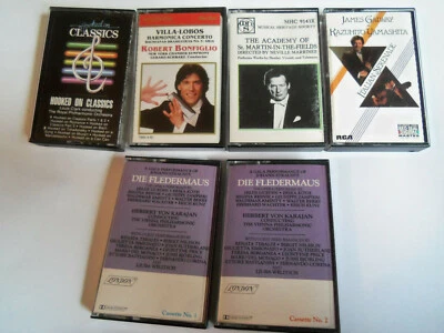 6 Cassette Tapes:Classics,Villa-Lobos,MHC 9141K,Itallian Ser.,Die Fledermaus 1&2 - Image 1 of 4