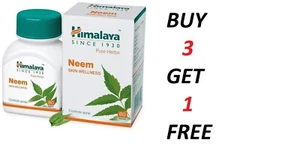 Himalaya Neem 60 Tabs For Skin Wellness BUY 3 GET 1 FREE - Picture 1 of 1