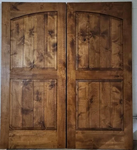 Solid alder lumber double you choose size barn door Farmhouse with hardware Cover