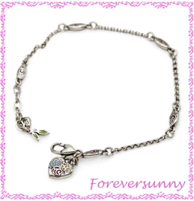 Brighton 壁花心形花朵停产脚链 — 第 1/3 张图片