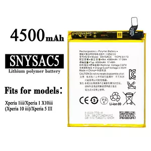 Batterie interne pour téléphone portable Sony Xperia 1iii Xperia 5 III X10 III SNYSAC5 - Photo 1 sur 3