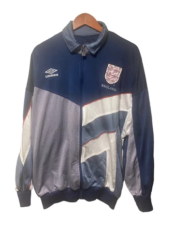 Vintage 1990S Umbro England Training Full Zip Jacket Size Large World Cup Rare Cover