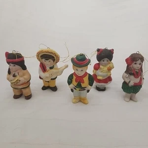 Vintage All American Kids Ornaments Set of 5 in Original Box 1986 New No Chips - Picture 1 of 8
