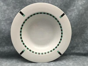 Register by Sasaki Green Black Squares 9-1/4" Large Rim Soup Bowl b128 - Photo 1 sur 4