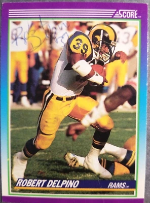 Robert Delpino Los Angeles Rams 1990 Score #184 Autographed Football Card - Image 1 of 2