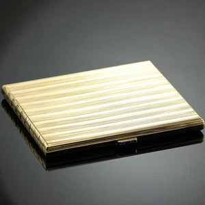 SELTENES FABELHAFTES VINTAGE ZIGARETTENETUI BOX 18K GELBGOLD 216,0 GRAMM - Bild 1 von 6