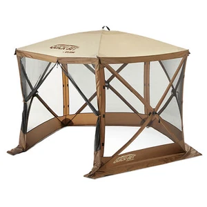 CLAM Quick-Set Venture Portable Camping Gazebo Canopy Shelter, Brown (Used) - Picture 1 of 10