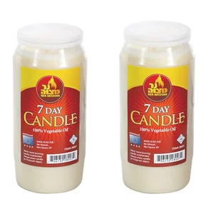 2 PACK Ner Mitzvah 7 Day Yartzeit Candle -Kosher Yahrtzeit Memorial Yom Kippur - Picture 1 of 1