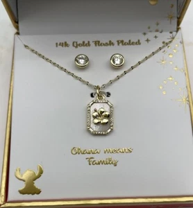 Disney 14k Gold Flash Plated Ohana Means Family Halskette Set - Bild 1 von 3