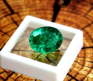 Certified Emerald Green Stone 9CT Oval Cut Loose Emerald Ring Size Pendant Size - Picture 1 of 8