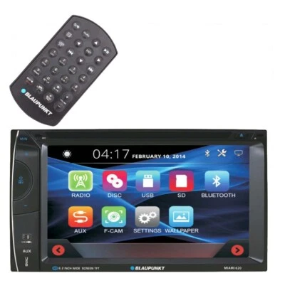 BlUPUNKT Miami620 Double DIN 6.2" Touch Screen LCD DVD CD MP3 Bluetooth Stereo - Image 1 of 2