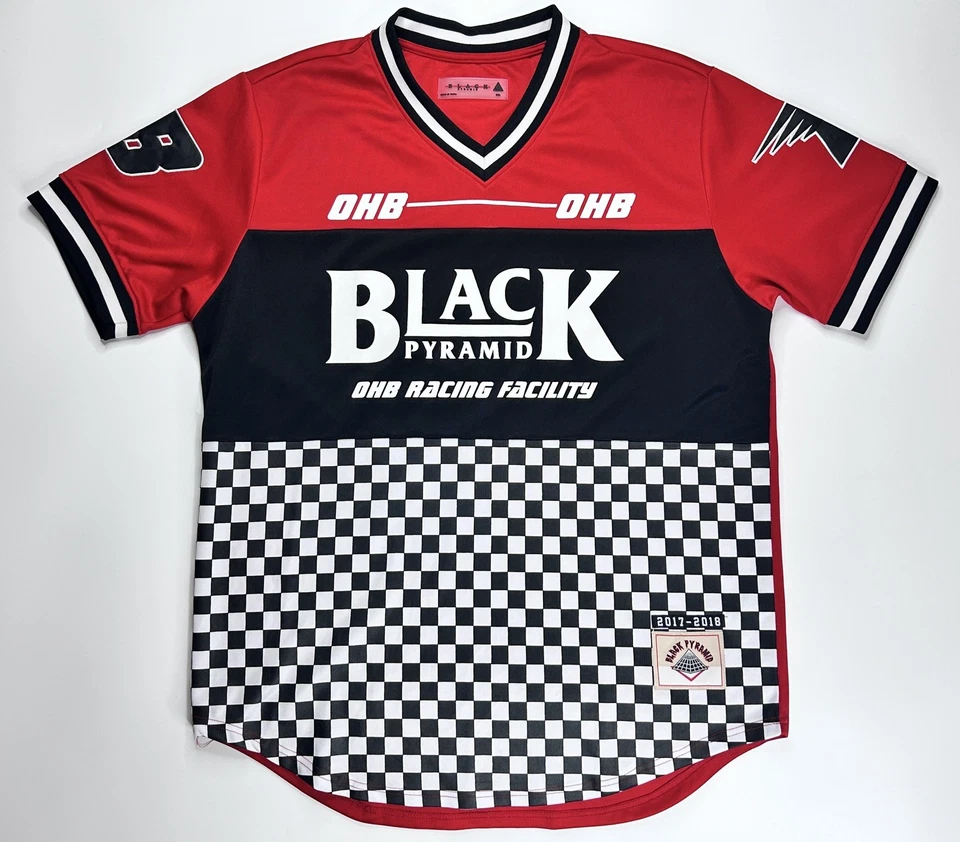 Camisa Jersey de Carreras Negra Pyramid OHB Talla XXL Roja Negra Blanca Streetwear Poli Foto 1 de 4