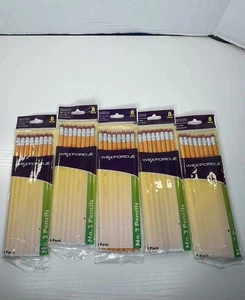Wexford No. 2 Holzstifte mit Radiergummis Konvolut 5 Stück Posten nagelneu versiegelt - Bild 1 von 4