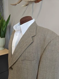 ๐บ๐ฒ Hart Schaffner Marx 3 Button Wool Sports Coat 42 R Beige - Picture 1 of 8