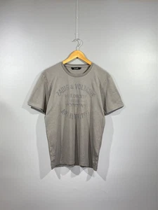 ZADIG & VOLTAIRE Herren T-Shirt grau Samt Print "TOMMY CL BLASON FLOCK" Baumwolle M - Bild 1 von 14