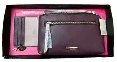 NWT Trina Turk Bordeaux Clutch Wristlet & Card Holder Set New in Box - Image 1 of 4