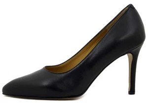 Pumps aus Leder Quaste Schwarz Absatz Hoch 8 CM Made IN Italy - Bild 1 von 5