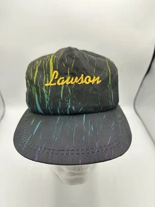 Vintage Lawson Snapback Mütze schwarz bunt Streifenmuster 80er 90er Retro Cap - Bild 1 von 7