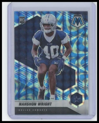 2021 Panini Mosaic #349 Nahshon Wright Prizm Reactive Blue - Image 1 of 2