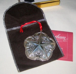 2001 Gorham Rose Diadem Sterlingsilber Ornament, in Box, Filztasche, Broschüre - Bild 1 von 10