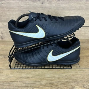 Nike Football Shoes Men’s Size UK 10 Tiempo Black Gold Astro Turf Trainers - Picture 1 of 11