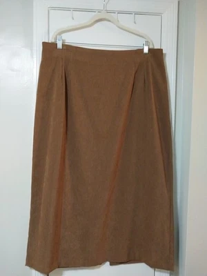 Briggs New York Long Skirt Women's Sz 18W Brown Camel Classic Office Career City - Image 1 of 4