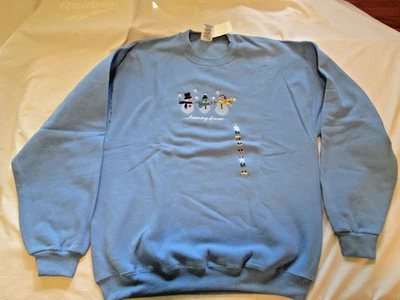Sudadera Vintage Unisex Azul Talla M Bordada Muñecos de Nieve Soñando con Nieve Nueva con Etiquetas Foto 1 de 4