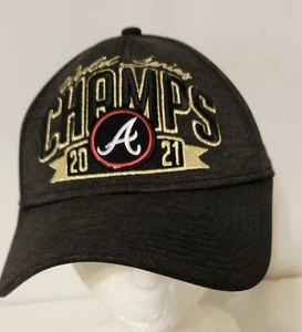 Atlanta Braves 2021 Serie Mundial Campeones Gorra con Correa Negra Nueva con Etiquetas en Mano - Imagen 1 de 6