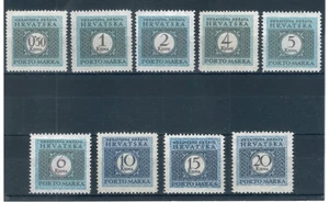 Kroatien 1943 portofrei kompletter Briefmarkensatz. postfrisch. Sg D67-D72 - Bild 1 von 2