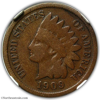 1909 S Indian Cent NGC VG 08 BN - Image 1 of 4