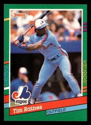Tim Raines 1991 Donruss #457c Montreal Expos FREE SHIPPING *095 - Image 1 of 2