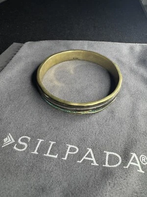 Brazalete giratorio Isabella de latón plata de ley 925 Silpada B3081 (B14) Foto 1 de 4