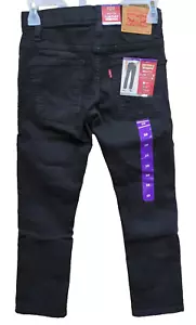 Levi's 511 Slim Flex Stretch Boys 10 Adj. Waistband Denim Jean Black- R1-A - Picture 1 of 9