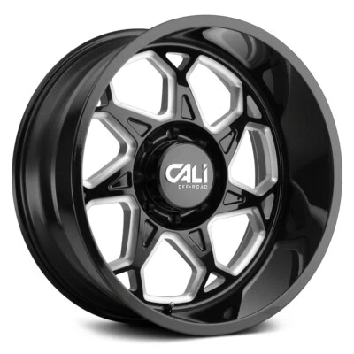 CALI OFF-ROAD Sevenfold 9111 22X12 8X165.1 ET-51 Gloss Blk /Milled (Qty of 1) - Image 1 of 2