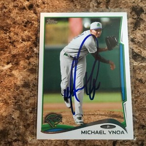 Michael Ynoa Signed 2014 Topps Pro Debut Autograph Oakland Athletics A's