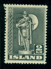 ICELAND Numeral #246 on 2kr Viking, scarcer and VF, Facit $225.00