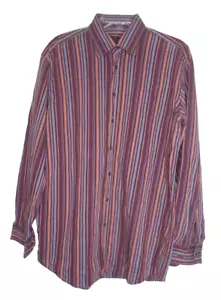 Etro Milano Mens Stripped Button Up Shirt Size 42 (L) Multicolor Made In Italy - Picture 1 of 4