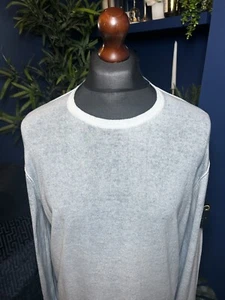 Stone Island 2016 Hand Sprayed Reversible Jumper Sweater White Blue XL Terraces - Picture 1 of 13